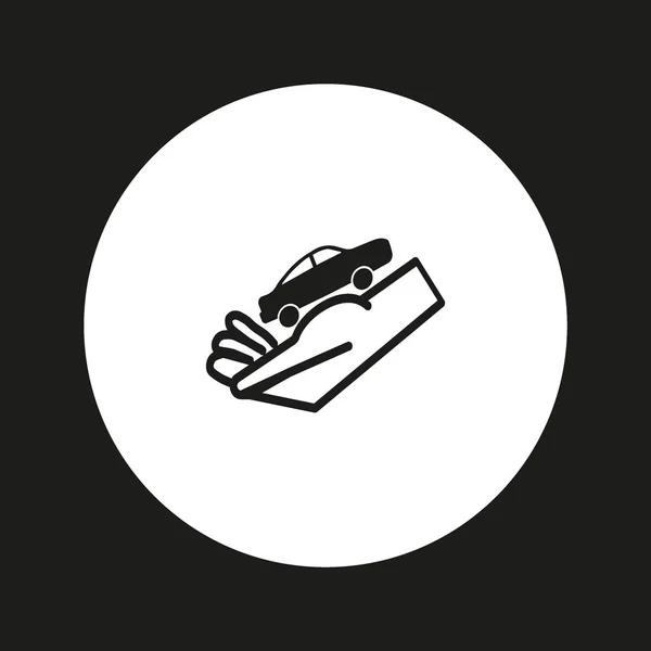 手のベクトル図にカラフルな車 — ストックベクタ