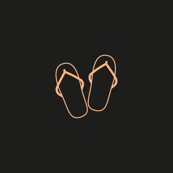 Slippers Plat Stijlicoon Vectorillustratie — Stockvector