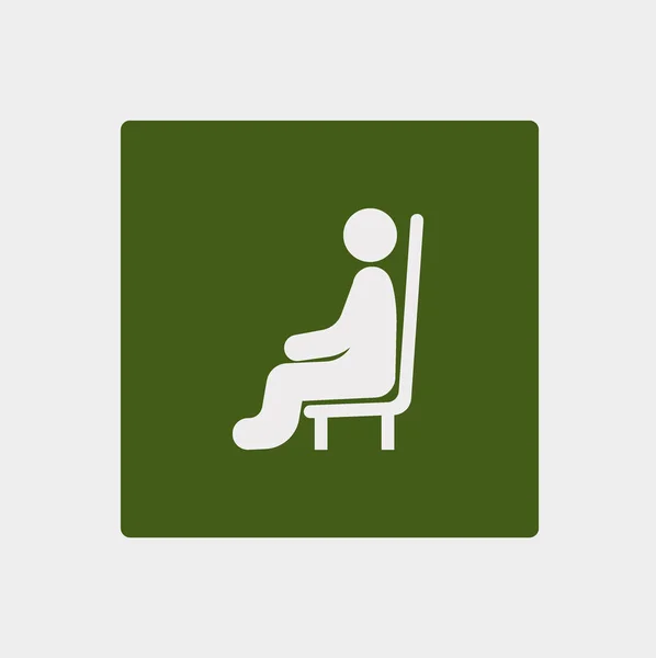 Avatar Mâle Assis Sur Chaise Icône Plate Vecteur Illustration — Image vectorielle