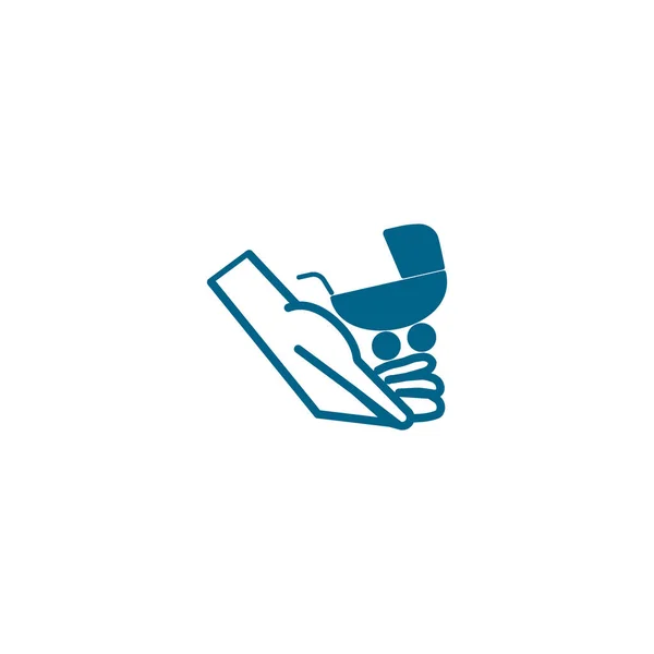Stroller Hand Icon Vector Illustration — Stock Vector