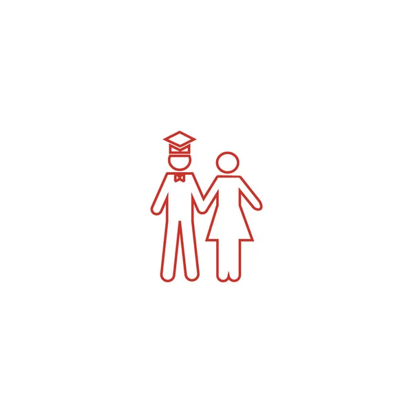 Icono Vectorial Minimalista Soltero Hombre Mujer Pie Juntos — Archivo Imágenes Vectoriales