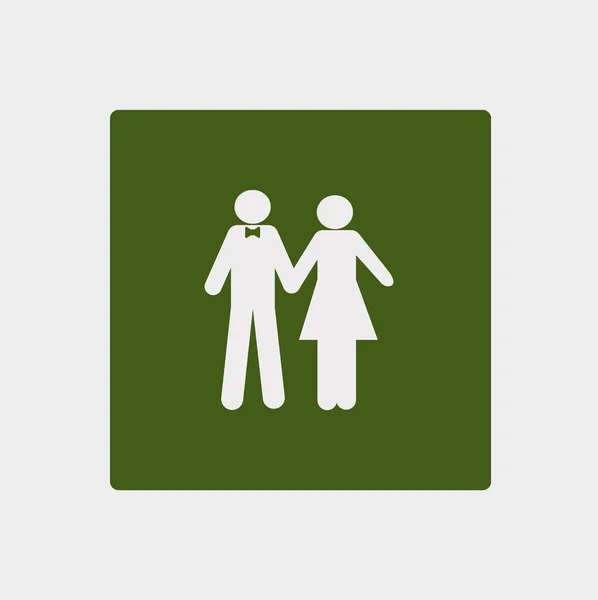 Man Vrouw Samen Permanent Vector Pictogram — Stockvector