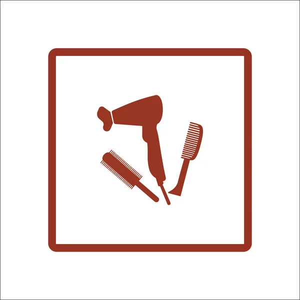 Secador Pelo Cepillos Icono Vectorial Minimalista — Archivo Imágenes Vectoriales