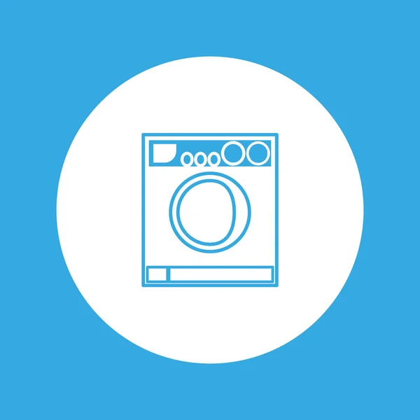 Máquina Lavar Roupa Ícone Plano Vetor Ilustração —  Vetores de Stock