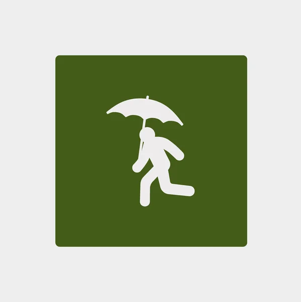 Kör Avatar Med Paraply Flat Ikonen Vektor Illustration — Stock vektor