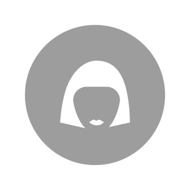 kadın baş kısa saç modeli ile minimalist vektör simgesi