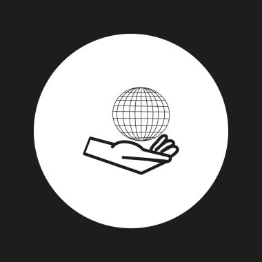 küre simgesi, vektör çizim el 