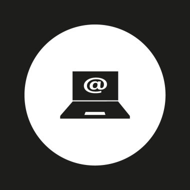 dizüstü bilgisayar düz simgesi, vektör illüstrasyonu 