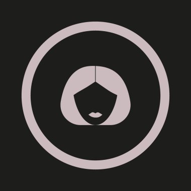 kadın baş kısa saç modeli ile minimalist vektör simgesi