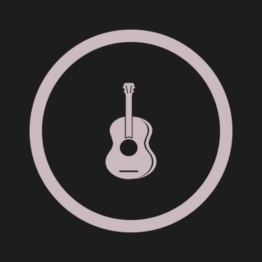 Gitar web simgesi, vektör çizim 