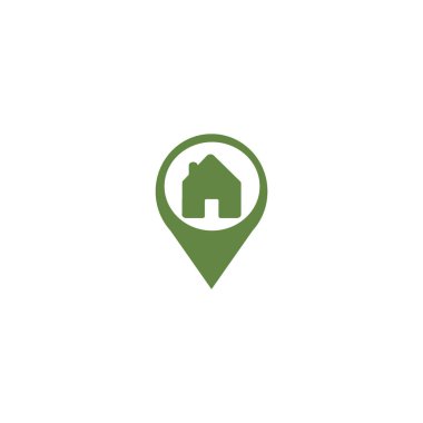 ev düz simgesi, vektör illüstrasyonu