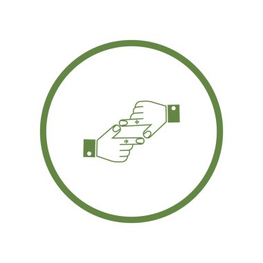 eller düz simgesi, vektör çizim  