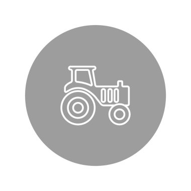 Traktör düz simgesi, vektör illüstrasyonu 