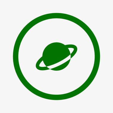 Satürn gezegeni düz simgesi, vektör, illüstrasyon, Astroloji kavramı 