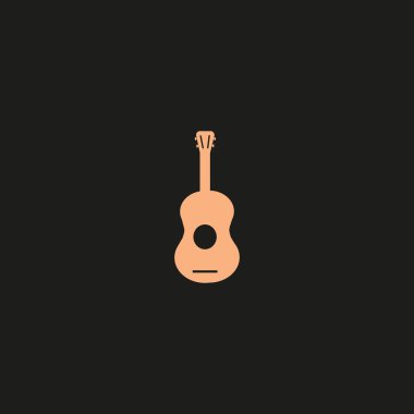 Gitar web simgesi, vektör çizim 
