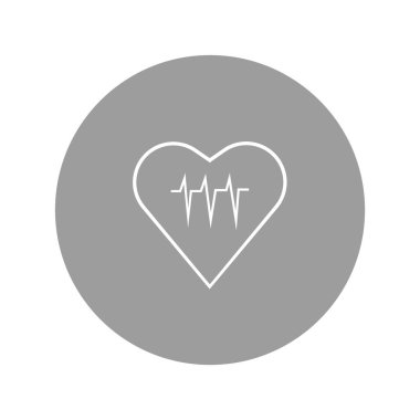 kalp kardiyogram düz simgesi, vektör, illüstrasyon 