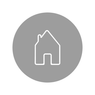 ev düz simgesi, vektör illüstrasyonu