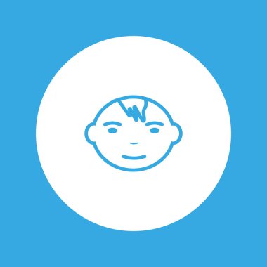 Çocuk avatar düz stil ikonu, vektör çizim  