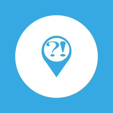 işaretçi soru ve ünlem işaretleri düz stil ikonu, vektör çizim ile göster  