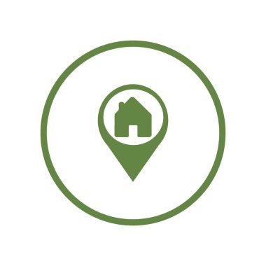 ev düz simgesi, vektör illüstrasyonu