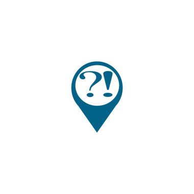 işaretçi soru ve ünlem işaretleri düz stil ikonu, vektör çizim ile göster  