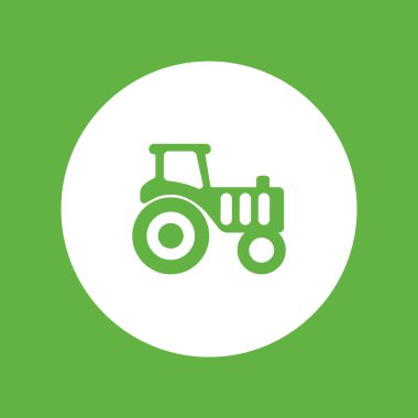 Traktör düz simgesi, vektör illüstrasyonu  