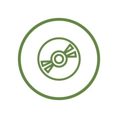 Kompakt disk düz simgesi, vektör, illüstrasyon 