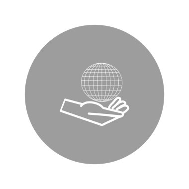 küre simgesi, vektör çizim el 