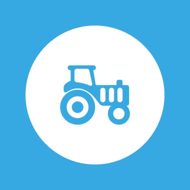 Traktör düz simgesi, vektör illüstrasyonu  