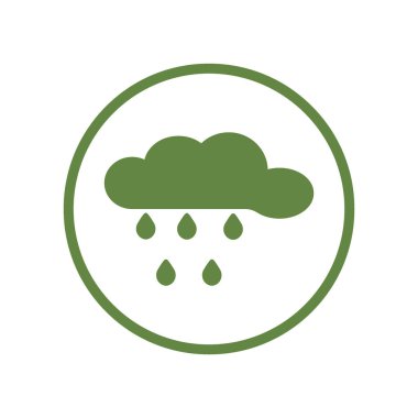 yağmur bulutu düz simgesi, vektör, illüstrasyon