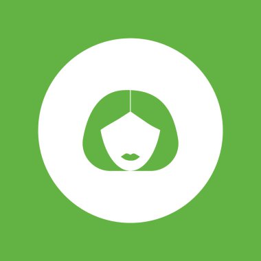 kadın baş kısa saç modeli ile minimalist vektör simgesi