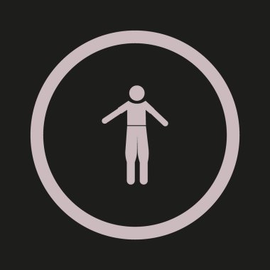 Man düz simgesi, vektör illüstrasyonu