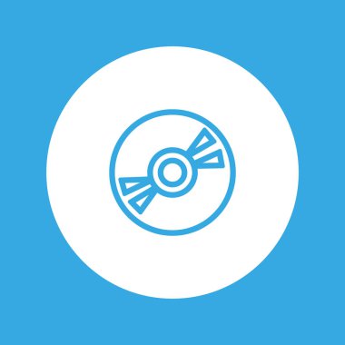 Kompakt disk düz simgesi, vektör, illüstrasyon 