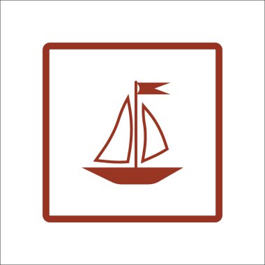 teknenin düz simgesi, vektör illüstrasyonu