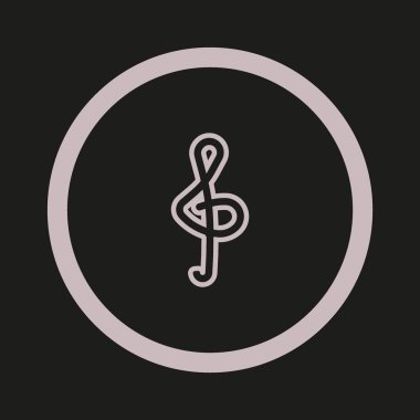 nota anahtarı düz simgesi, vektör çizim