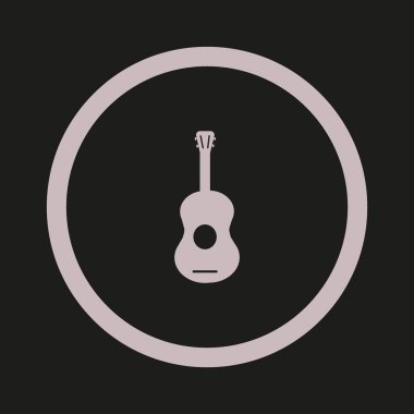 Gitar web simgesi, vektör çizim 