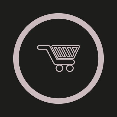 alışveriş sepeti, vektör çizim minimalist simgesi