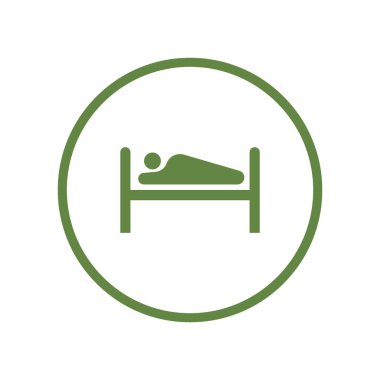 hastane yatak düz simgesi, vektör, illüstrasyon