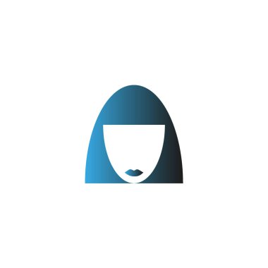 kadın baş kısa saç modeli ile minimalist vektör simgesi