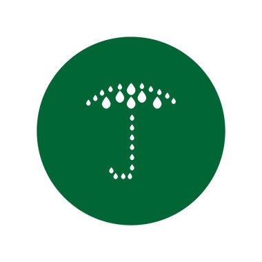 şemsiye düz stil ikonu, vektör çizim şeklinde su damlaları 