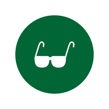 güneş gözlüğü düz simgesi, vektör, illüstrasyon