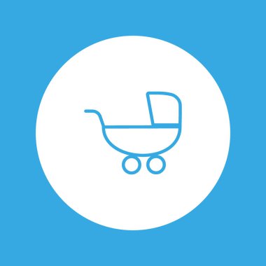 Çocuk arabası düz stil ikonu, vektör çizim  