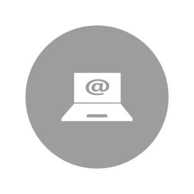 dizüstü bilgisayar düz simgesi, vektör illüstrasyonu 