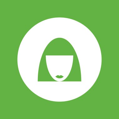 kadın baş kısa saç modeli ile minimalist vektör simgesi