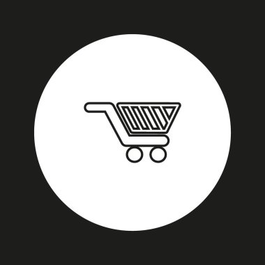 alışveriş sepeti, vektör çizim minimalist simgesi