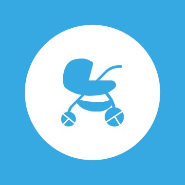 Çocuk arabası düz stil ikonu, vektör çizim  