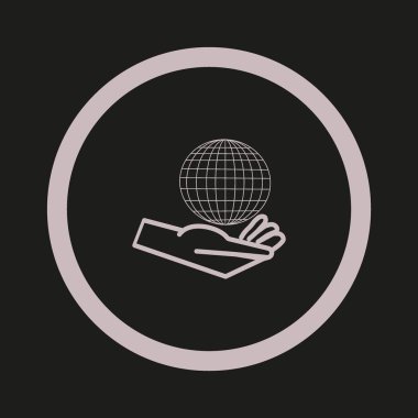 küre simgesi, vektör çizim el 