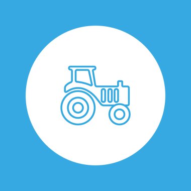 Traktör düz simgesi, vektör illüstrasyonu 
