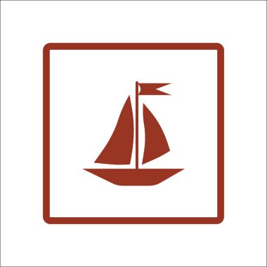 teknenin düz simgesi, vektör illüstrasyonu 