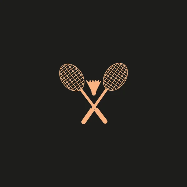 Raquetes Shuttlecock Para Ilustração Vetor Badminton — Vetor de Stock